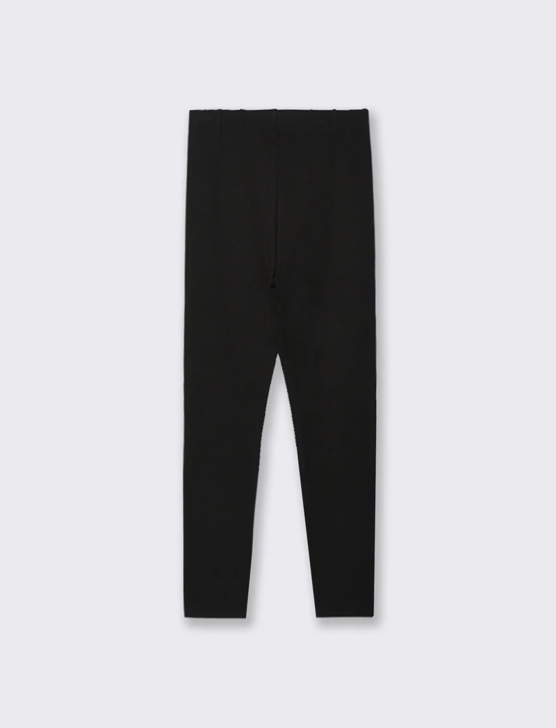 LEGGING IN PUNTO MILANO CON BOTTONI - Nero