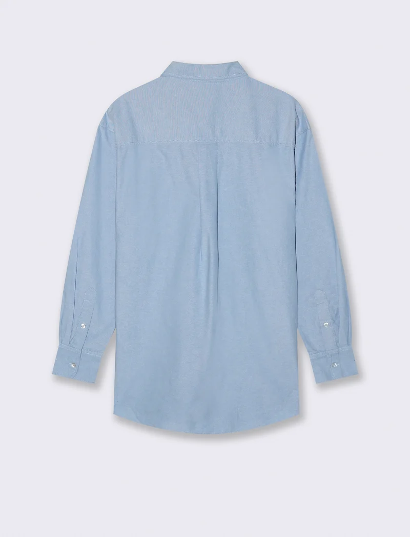 CAMICIA IN COTONE - Celeste