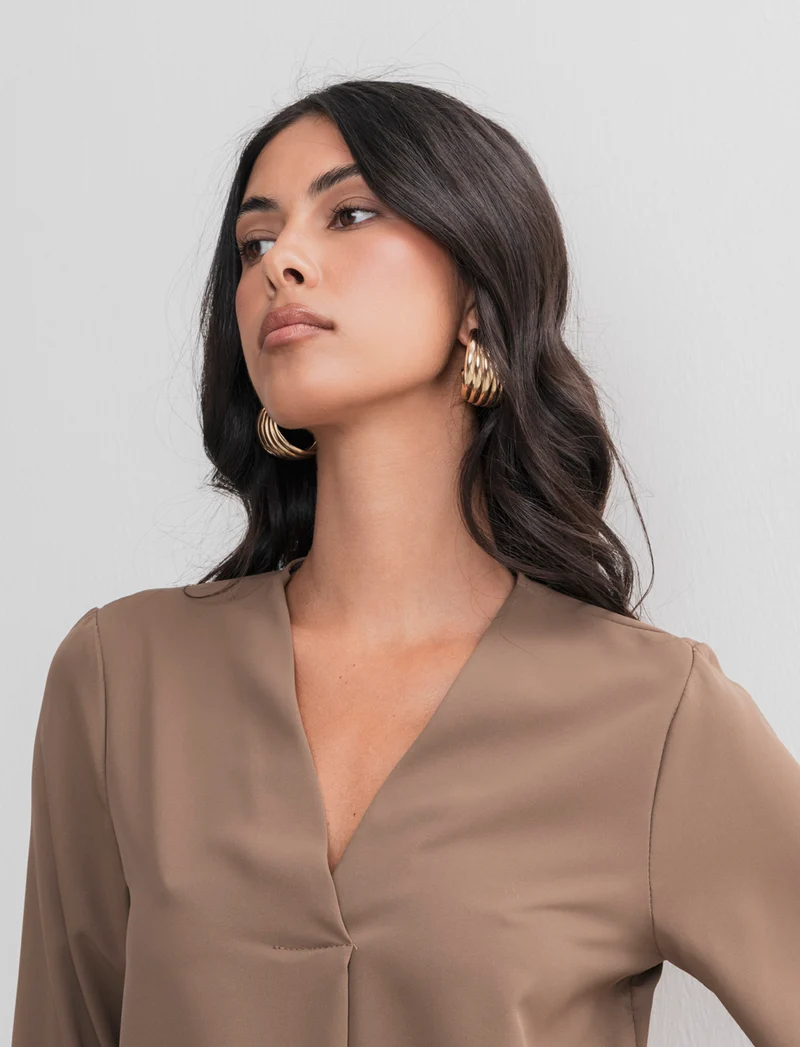CASACCA CON SCOLLO A V - Cacao
