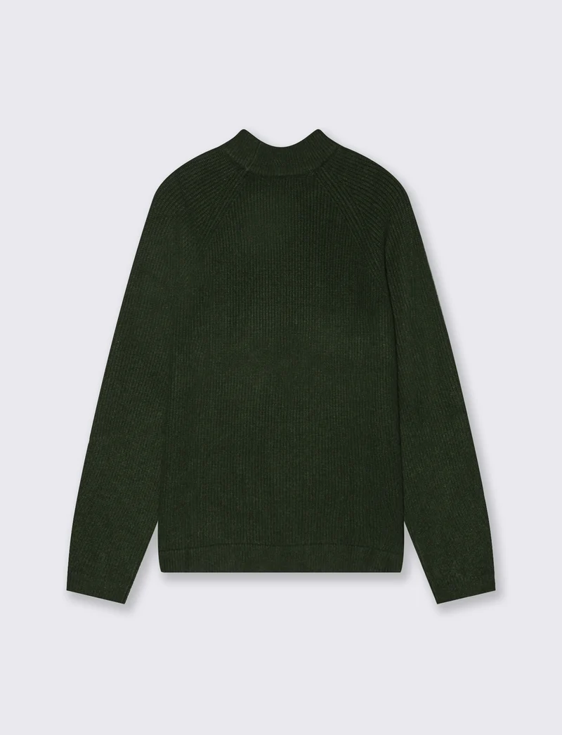 Maglia a coste - Verde bosco