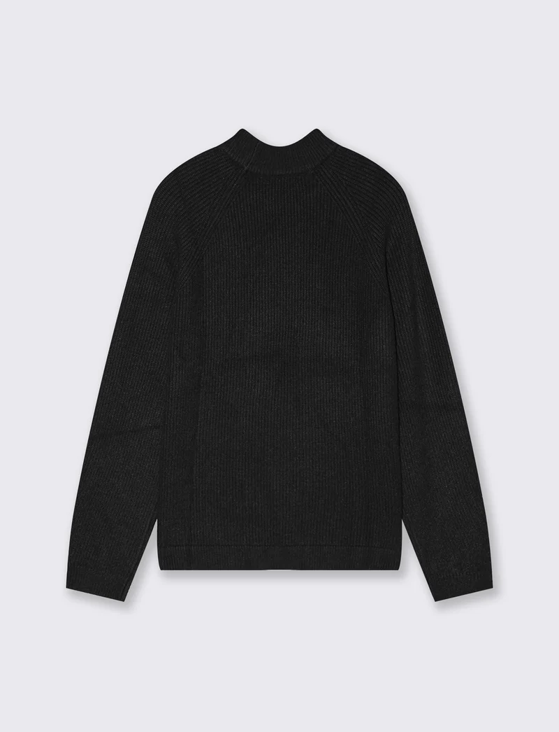 Maglia a coste - Nero