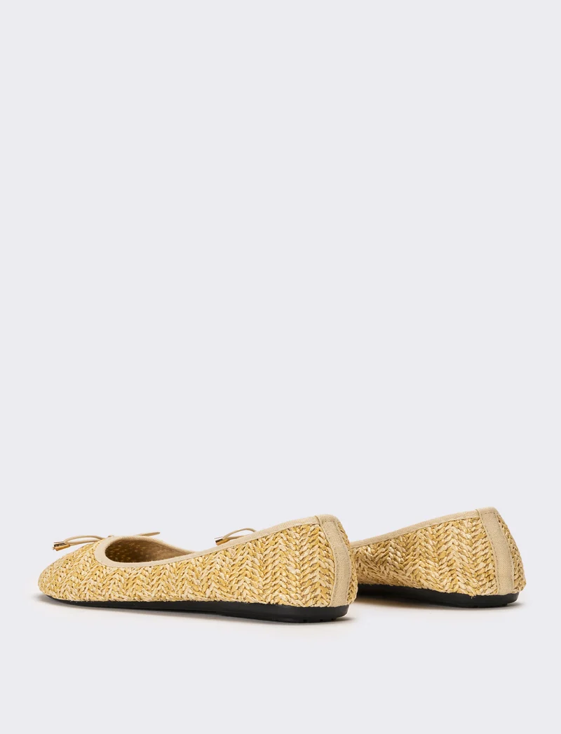Ballerina da donna in rafia - Beige