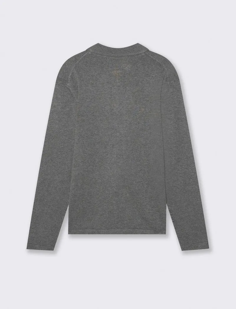 MAGLIA MODELLO POLO CON CERNIERA - Grigio mel.