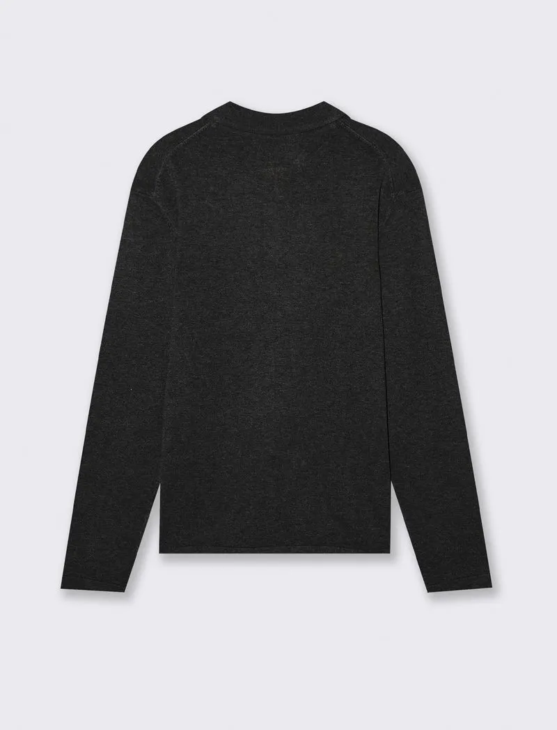 MAGLIA MODELLO POLO CON CERNIERA - Nero