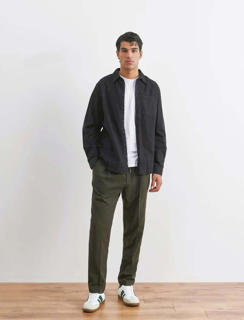 PANTALONI CHINO JOGGER - Verde scuro