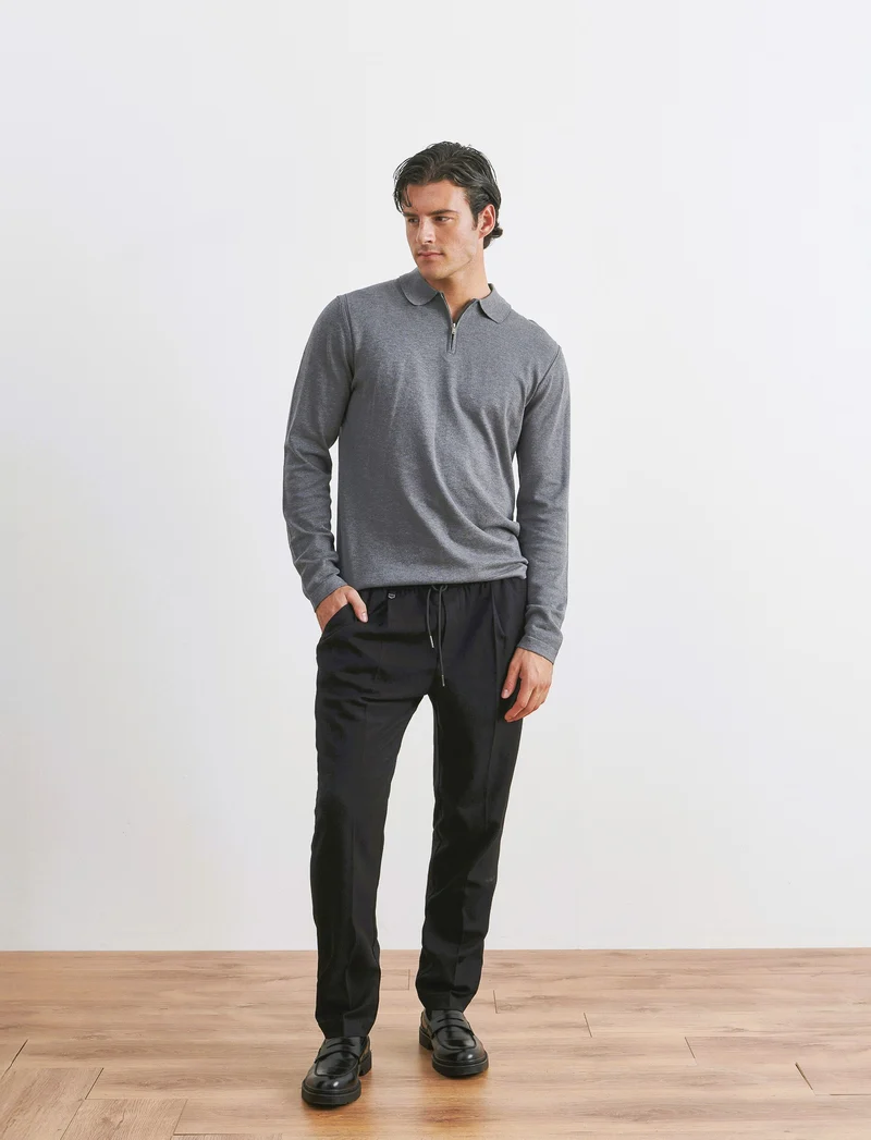 PANTALONI CHINO JOGGER - Nero