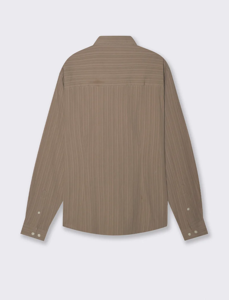CAMICIA EFFETTO GOFFRATO - Grigio tortora