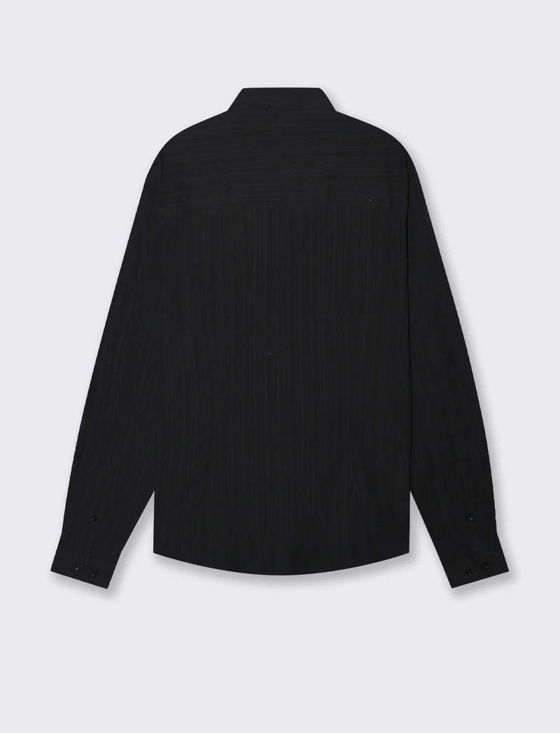 CAMICIA EFFETTO GOFFRATO - Nero