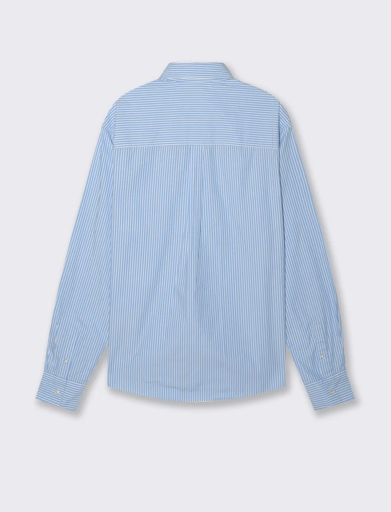 CAMICIA FANTASIA A RIGHE - Azzurro