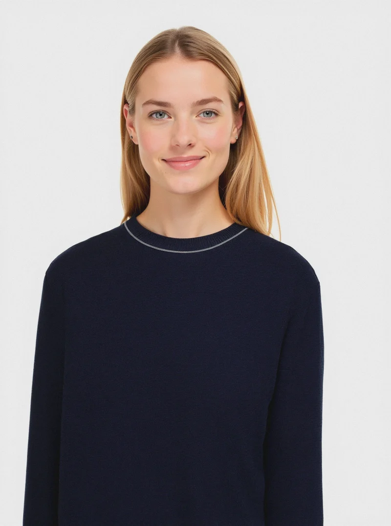 PULLOVER BASICO - Blu