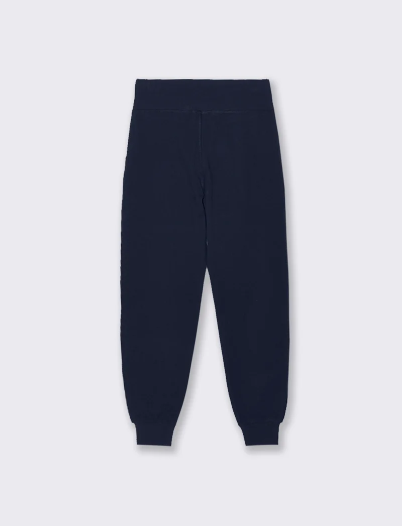 PANTALONE JOGGER CON FASCIA ALTA IN VITA - Blu
