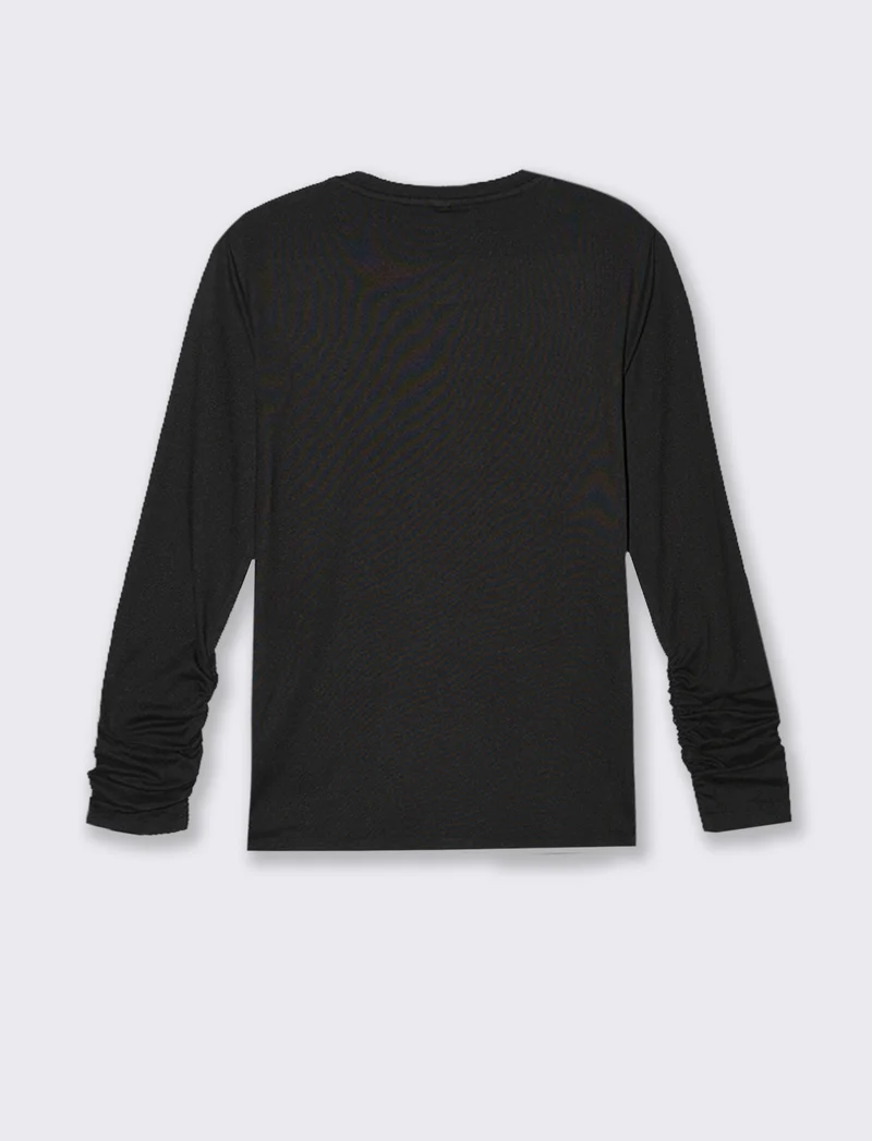 T-SHIRT BASICA MANICA LUNGA - Nero