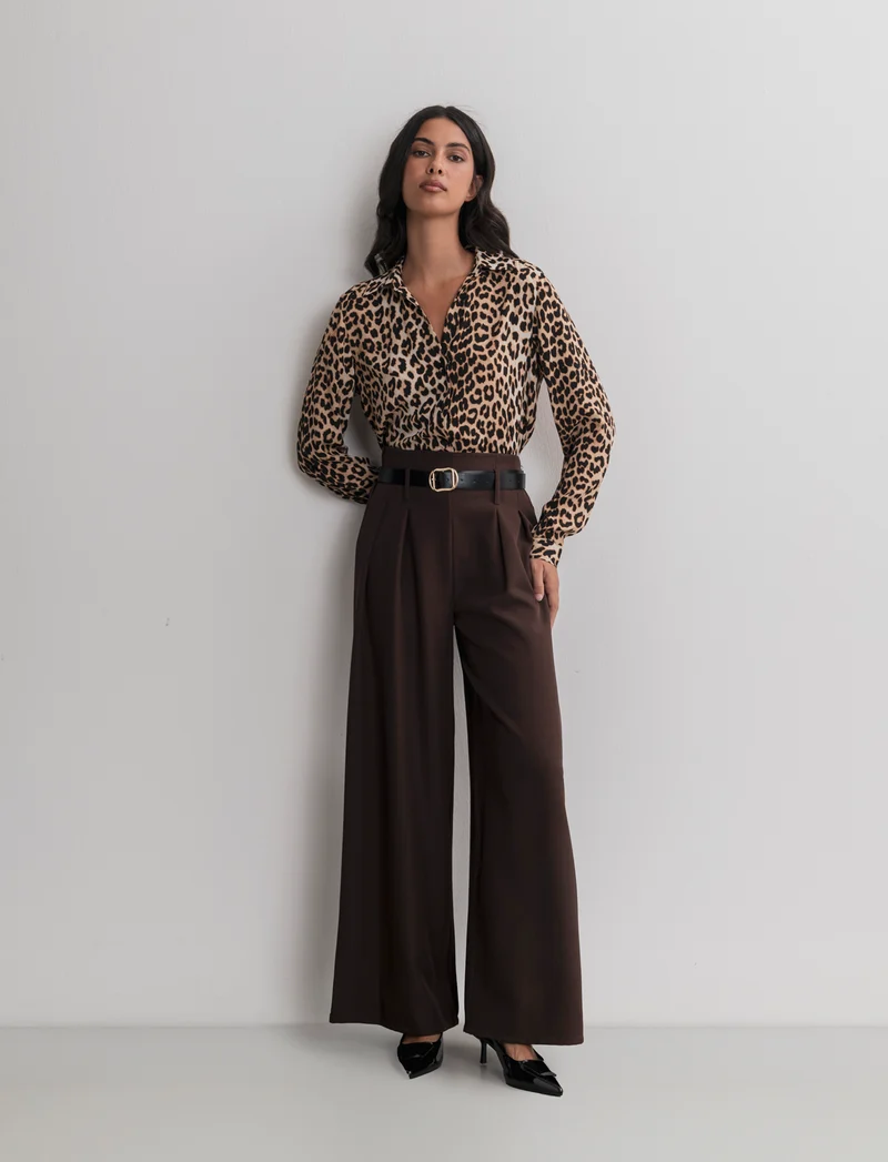 PANTALONE CON CINTURA - Moro