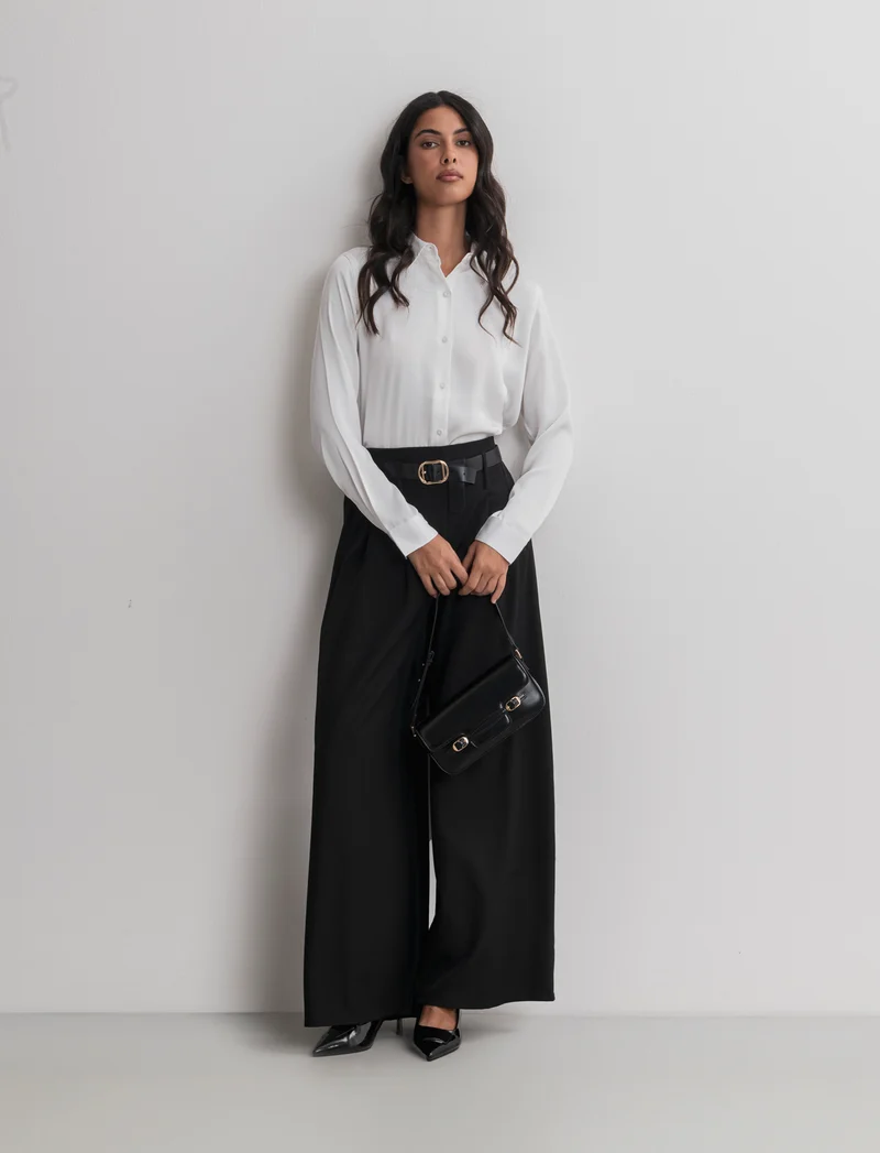 PANTALONE CON CINTURA - Nero