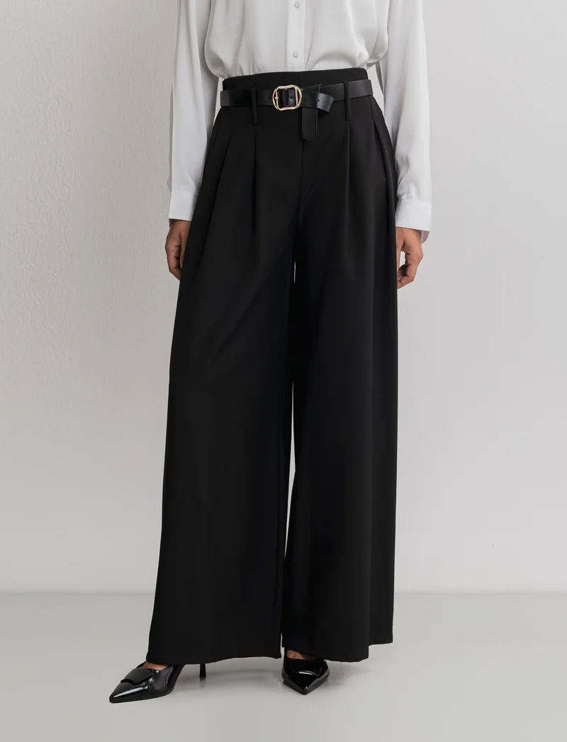 PANTALONE CON CINTURA - Nero