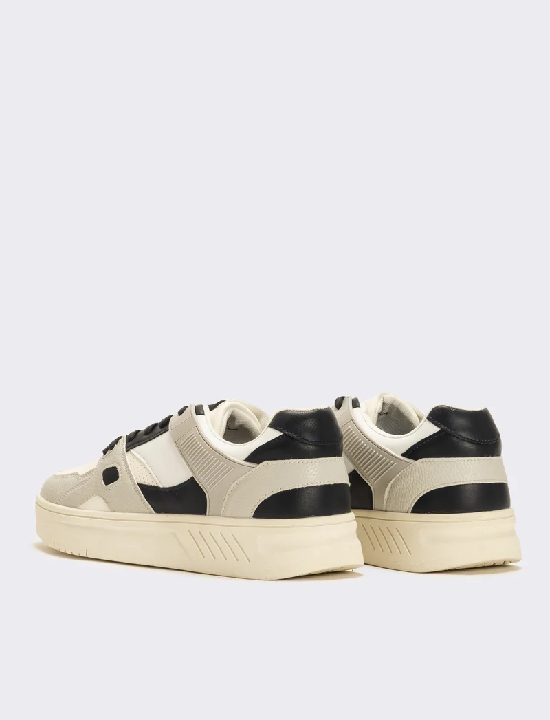Sneakers con inserti da uomo - Bianco-blu