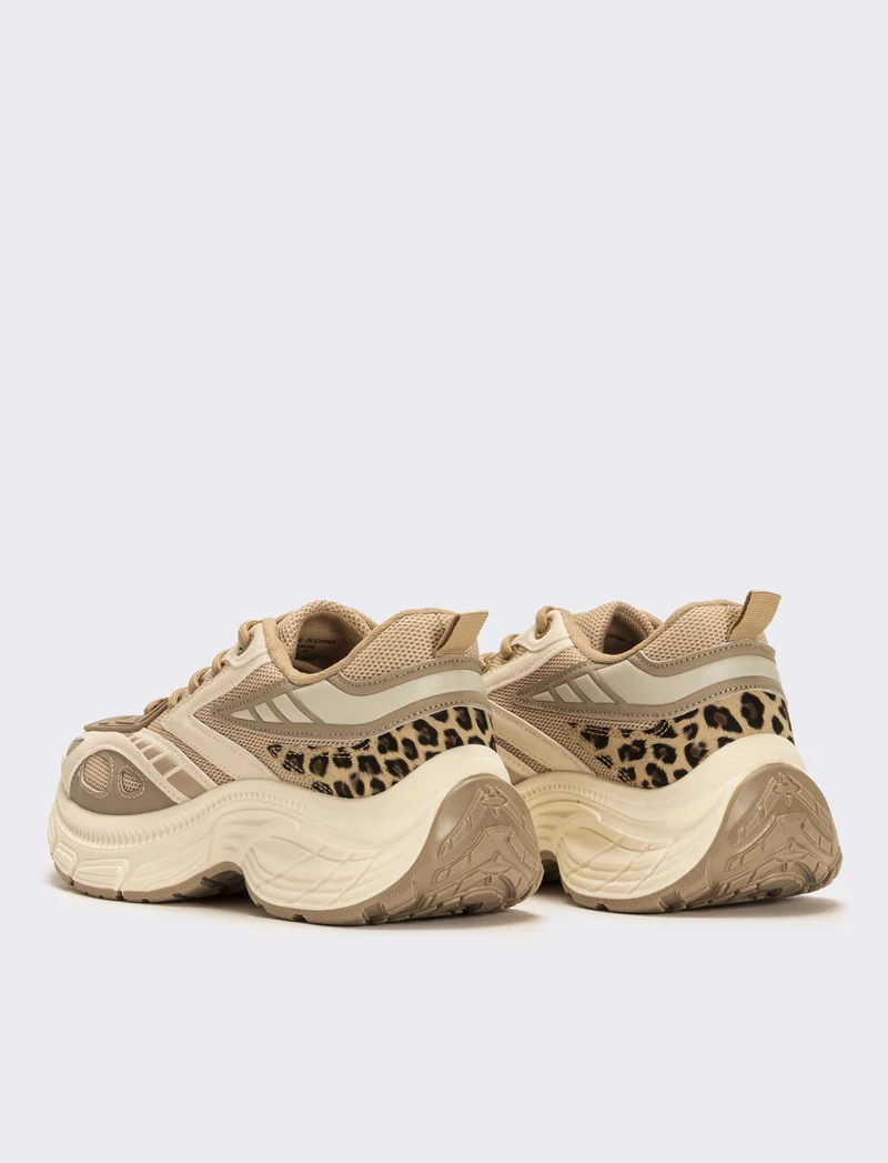 Sneakers effetto cavallino da donna - Beige