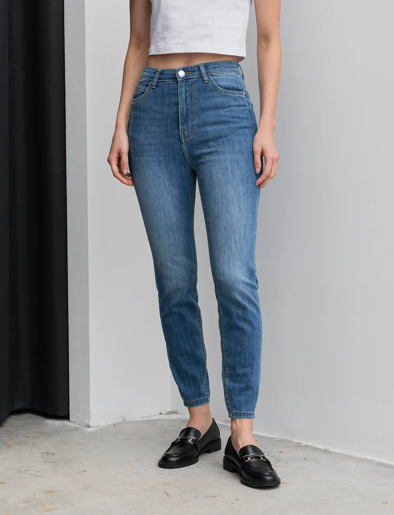 JEANS SKINNY SUPER HIGH WAIST - Denim