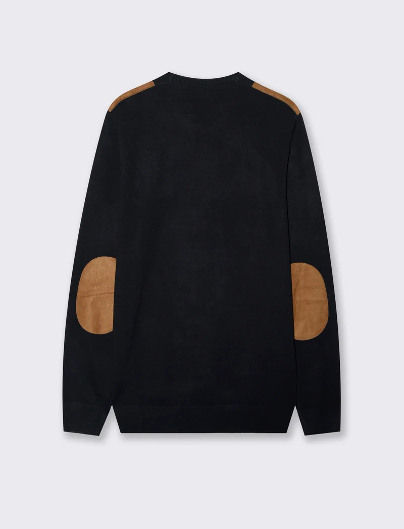 MAGLIA CON TOPPE EFFETTO SUEDE - Blu