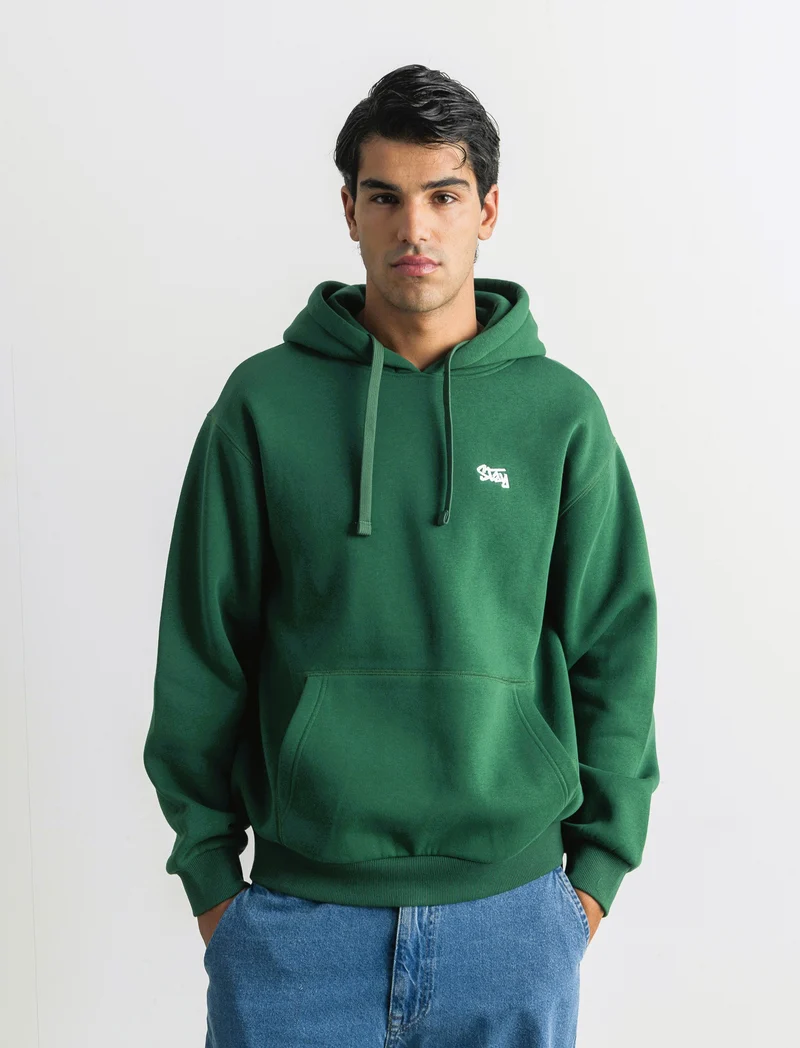 FELPA CON CAPPUCCIO E RICAMO - Verde