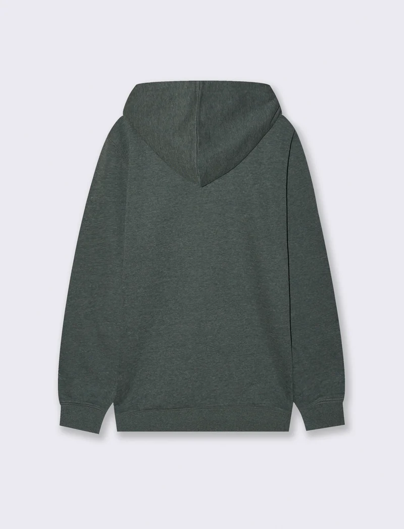 FELPA CON CAPPUCCIO E CERNIERA - Verde scuro