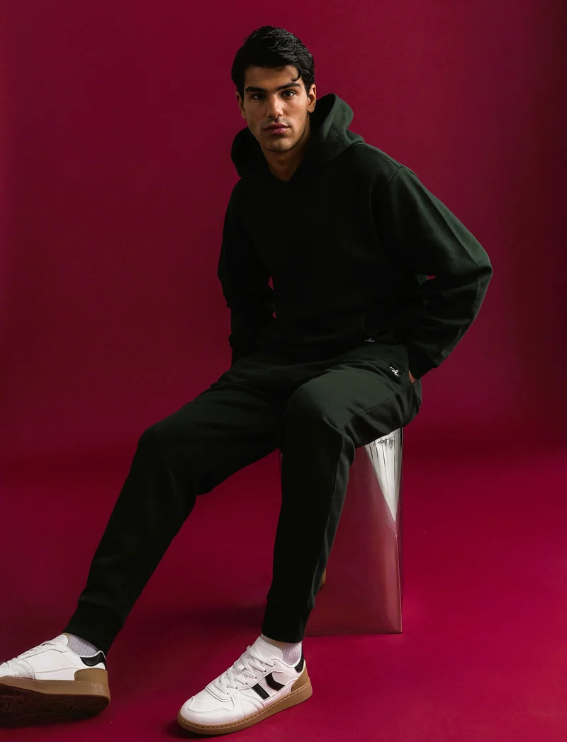 PANTALONI IN FELPA RELAXED FIT - Verde scuro