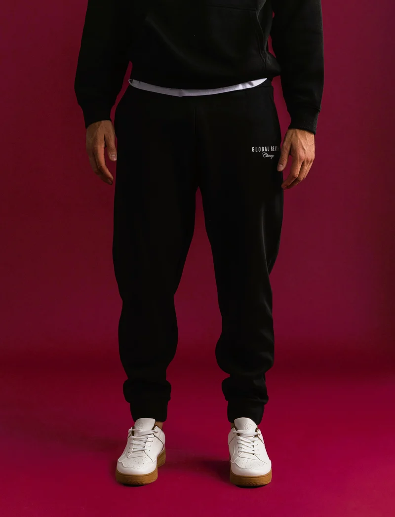 PANTALONI JOGGER IN FELPA BAGGY FIT - Nero