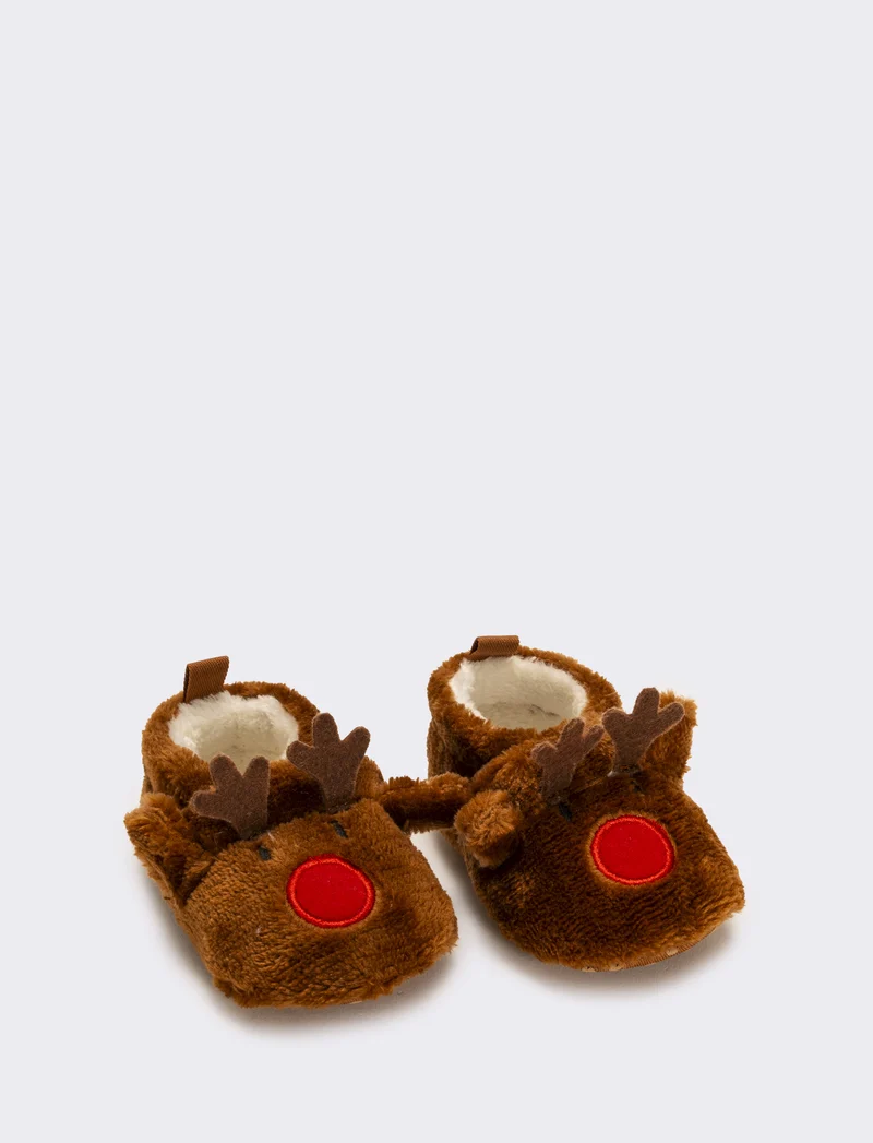 Scarpa renna Natalizia da neonato - Marrone