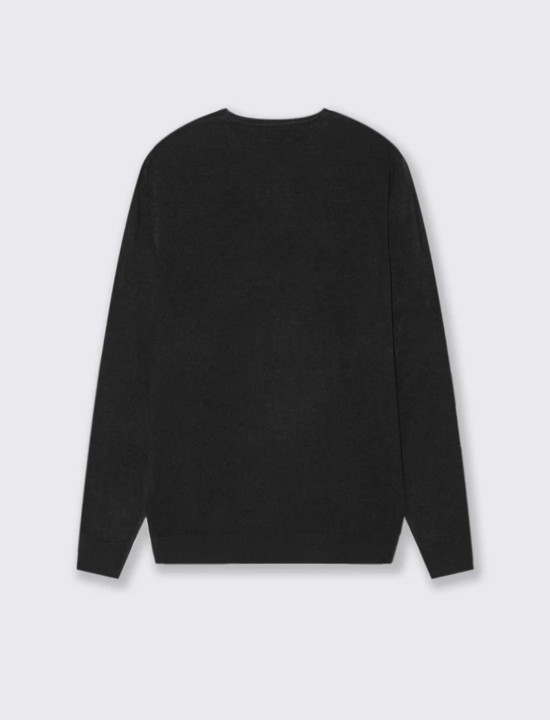 MAGLIA BASIC GIROCOLLO - Nero