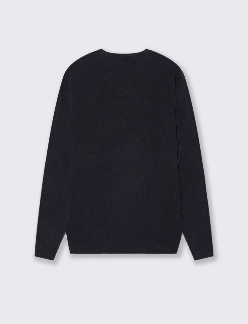 MAGLIA BASIC GIROCOLLO - Blu