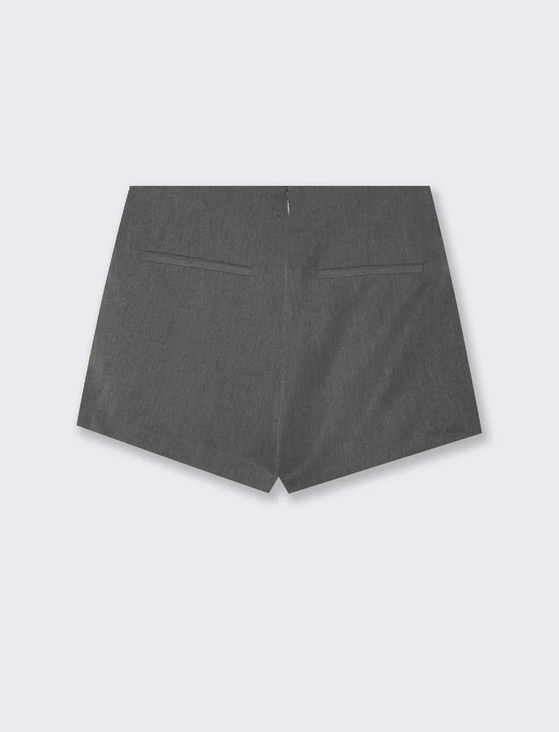 SHORT CON PANNELLO DAVANTI - Grigio mel.