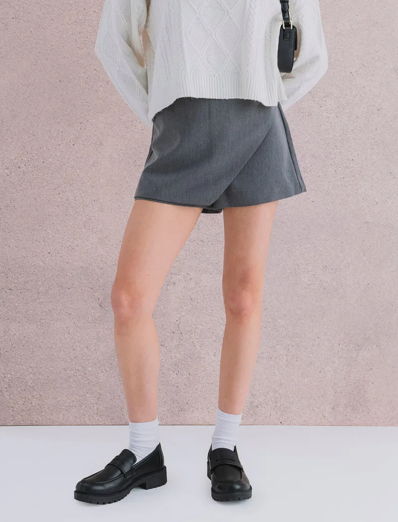 SHORT CON PANNELLO DAVANTI - Grigio mel.