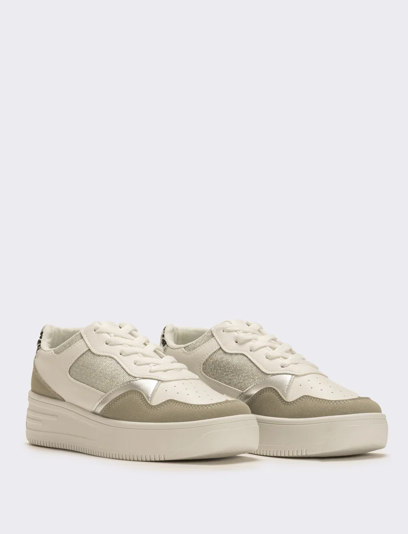 Sneakers con inserti da donna - Bianco