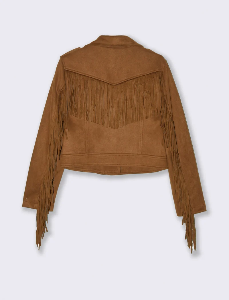 GIACCA CON FRANGE - Cognac