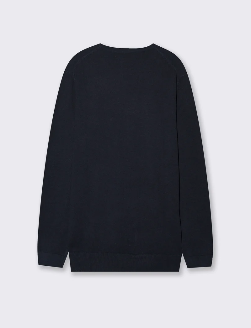 MAGLIA BASIC IN FILATO COMFORT - Blu