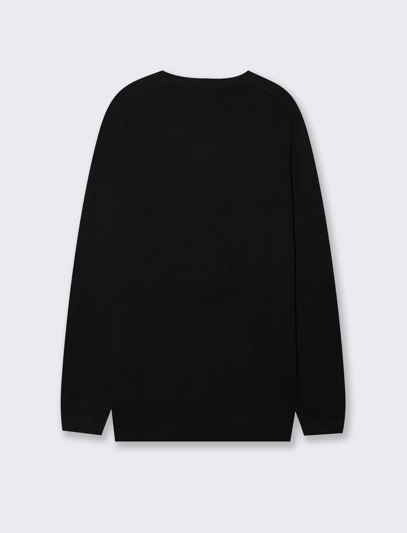 MAGLIA BASIC IN FILATO COMFORT - Nero