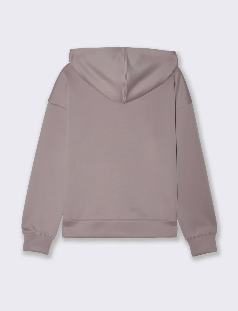 FELPA CON CAPPUCCIO E ZIP - Viola glicine