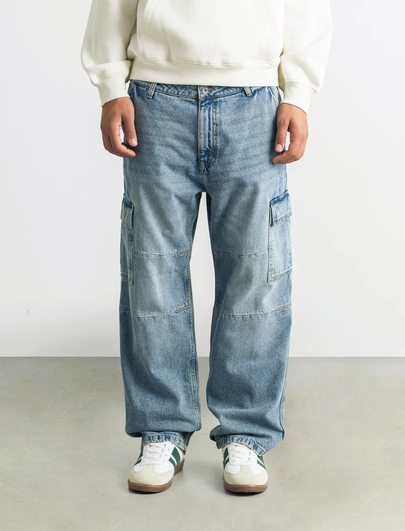 JEANS BAGGY CARGO FIT - Denim