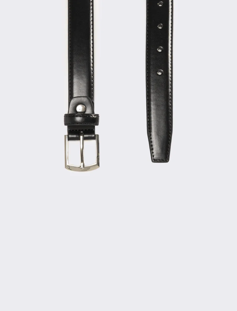 Cintura uomo classica bombata h 3 cm - Nero