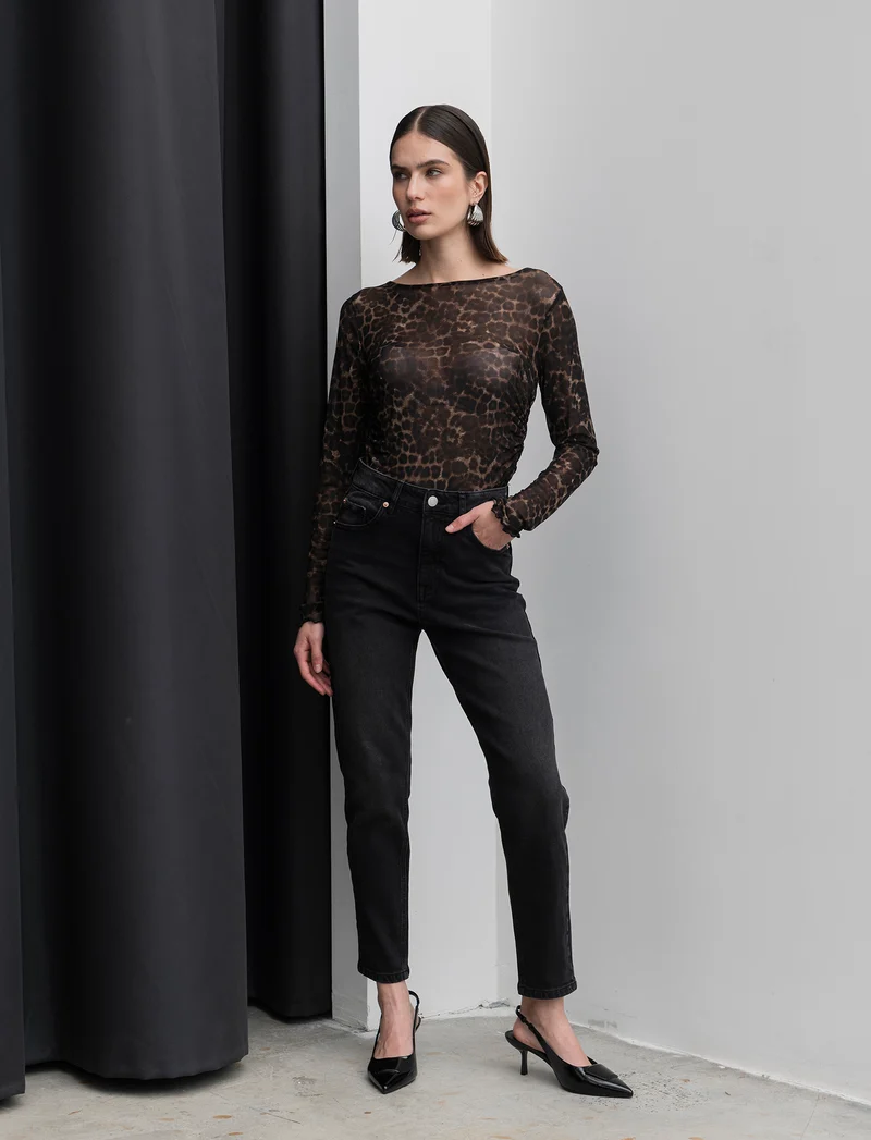 JEANS MOM FIT SLIM - Nero