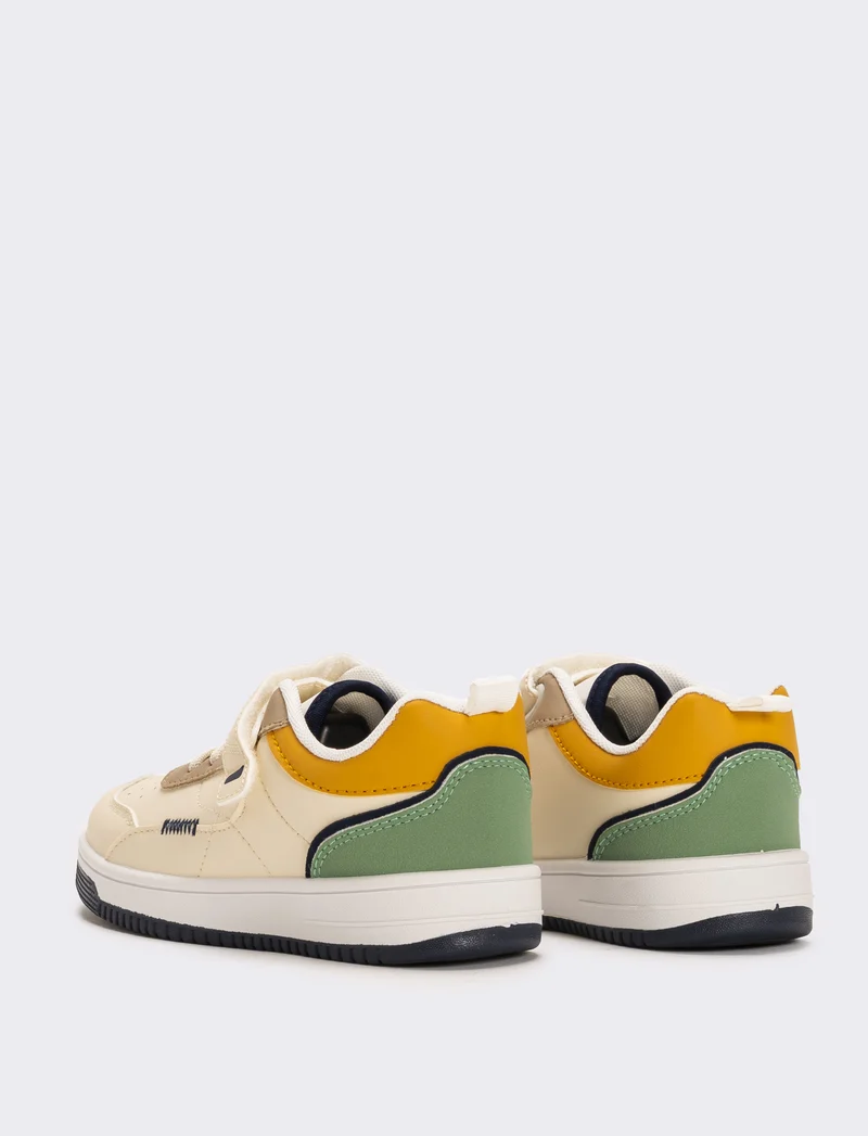 Sneakers con riporti multicolor da bambino - Bianco