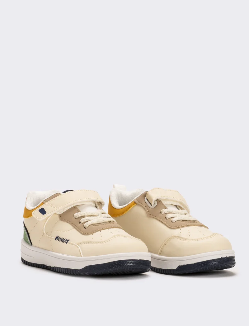 Sneakers con riporti multicolor da bambino - Bianco