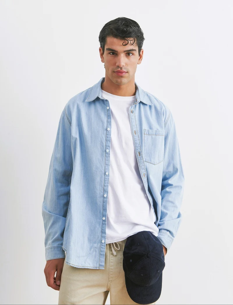 CAMICIA IN DENIM - Denim chiaro