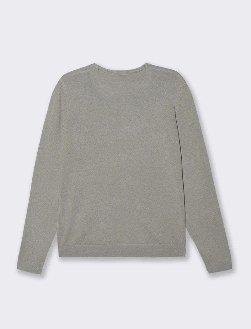 CARDIGAN GIROCOLLO - Verdino