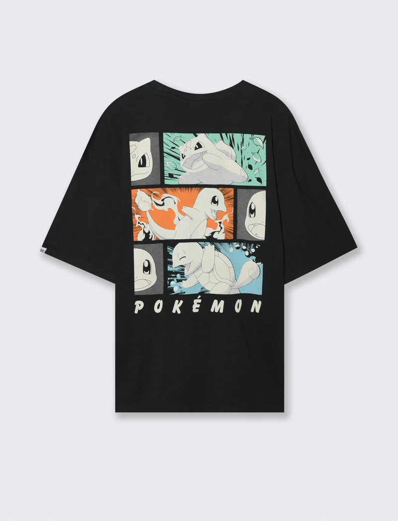 T-SHIRT STAMPA POKèMON - Nero
