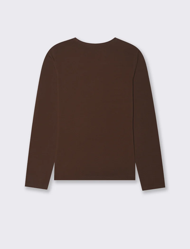T-SHIRT BASICA - Marrone cioccolato