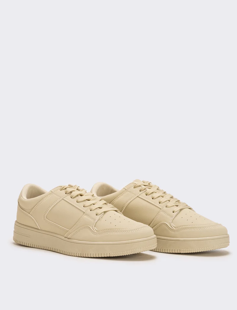 Sneakers monocolore da uomo - Beige