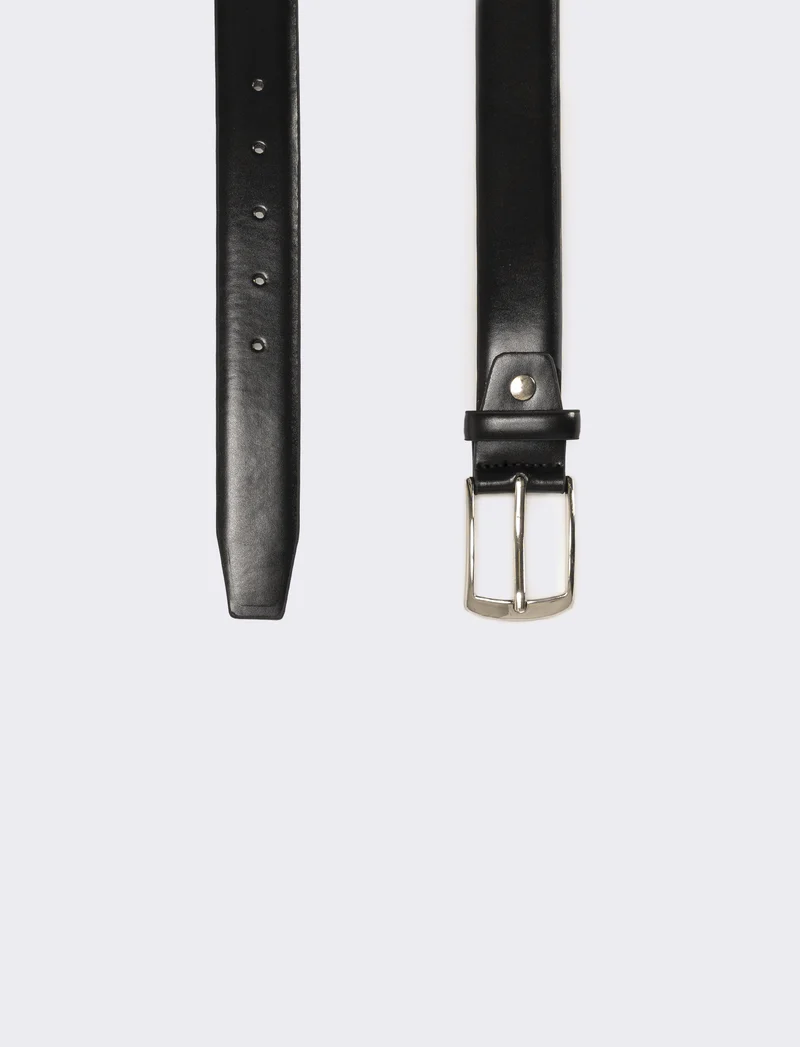 Cintura bombata liscia 3,5 cm uomo - Nero