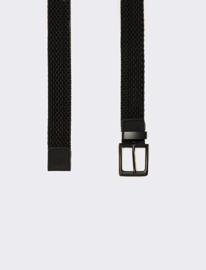 Cintura uomo elastica 3,5 cm - Nero