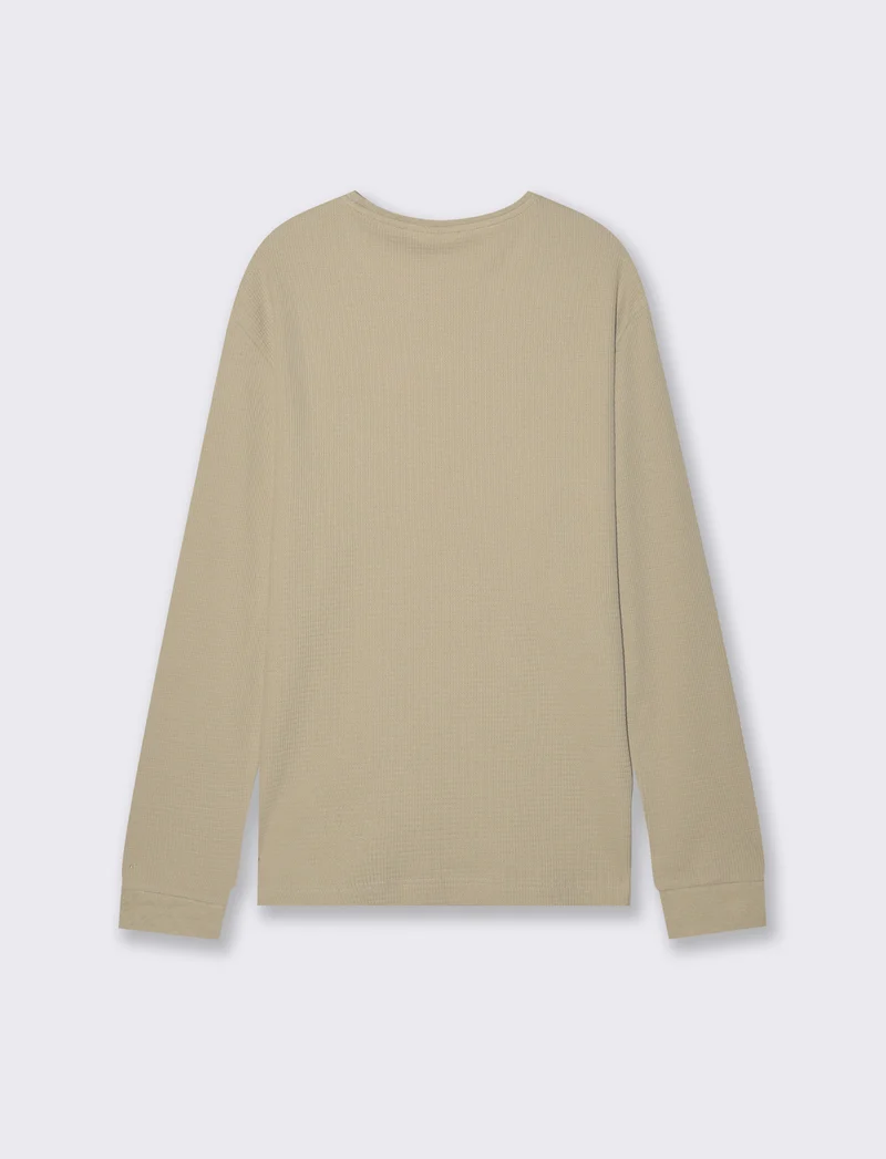 T-SHIRT IN WAFFLE SLIM FIT - Beige